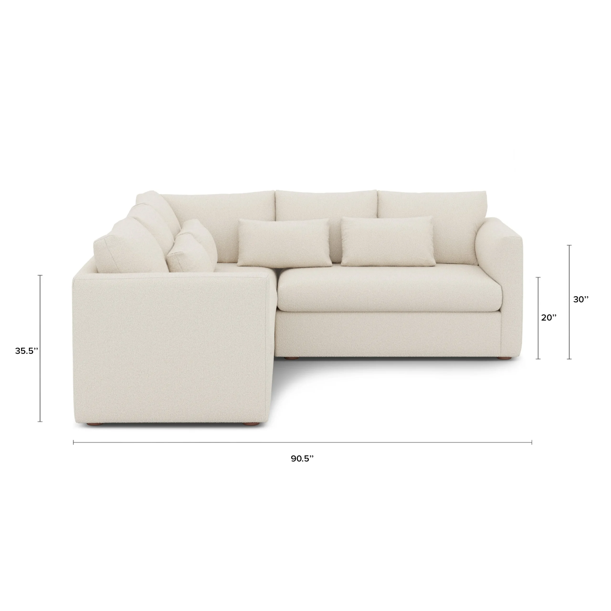 Marina 92_ Corner Sectional - Ivory Wool Bouclé - Image 12