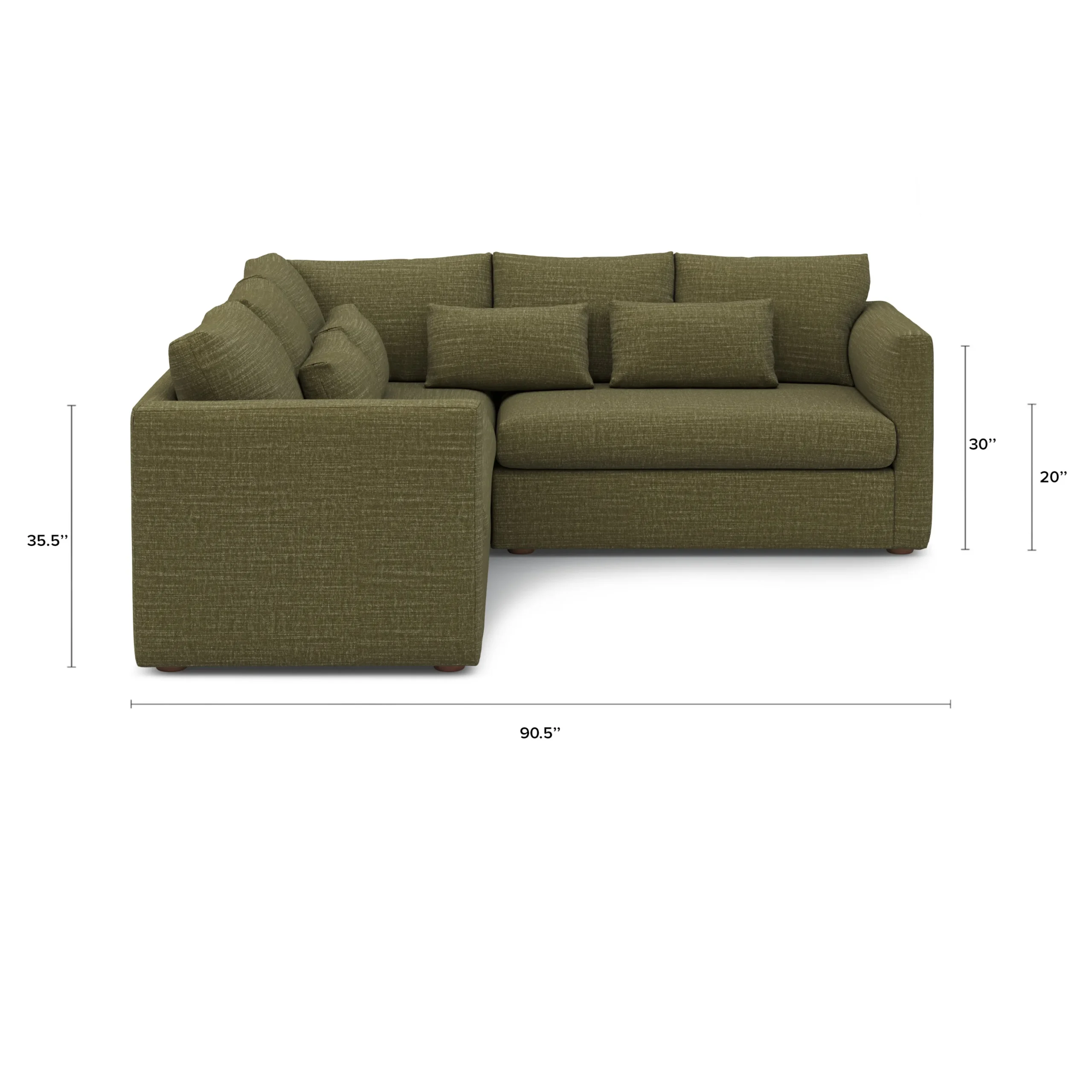 Marina 92_ Corner Sectional - Napa Moss - Image 12