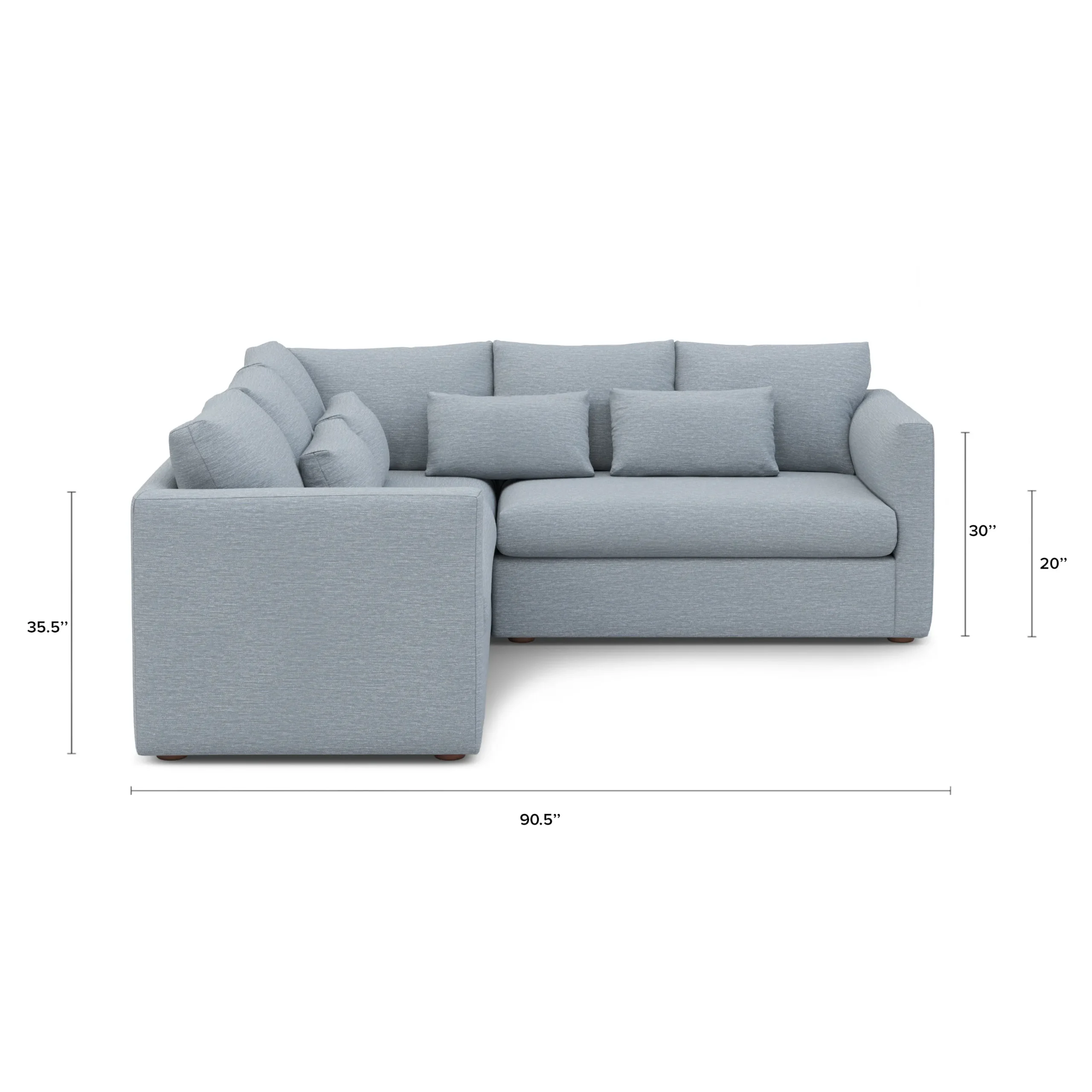 Marina 92_ Corner Sectional - Silver Light Blue - Image 12