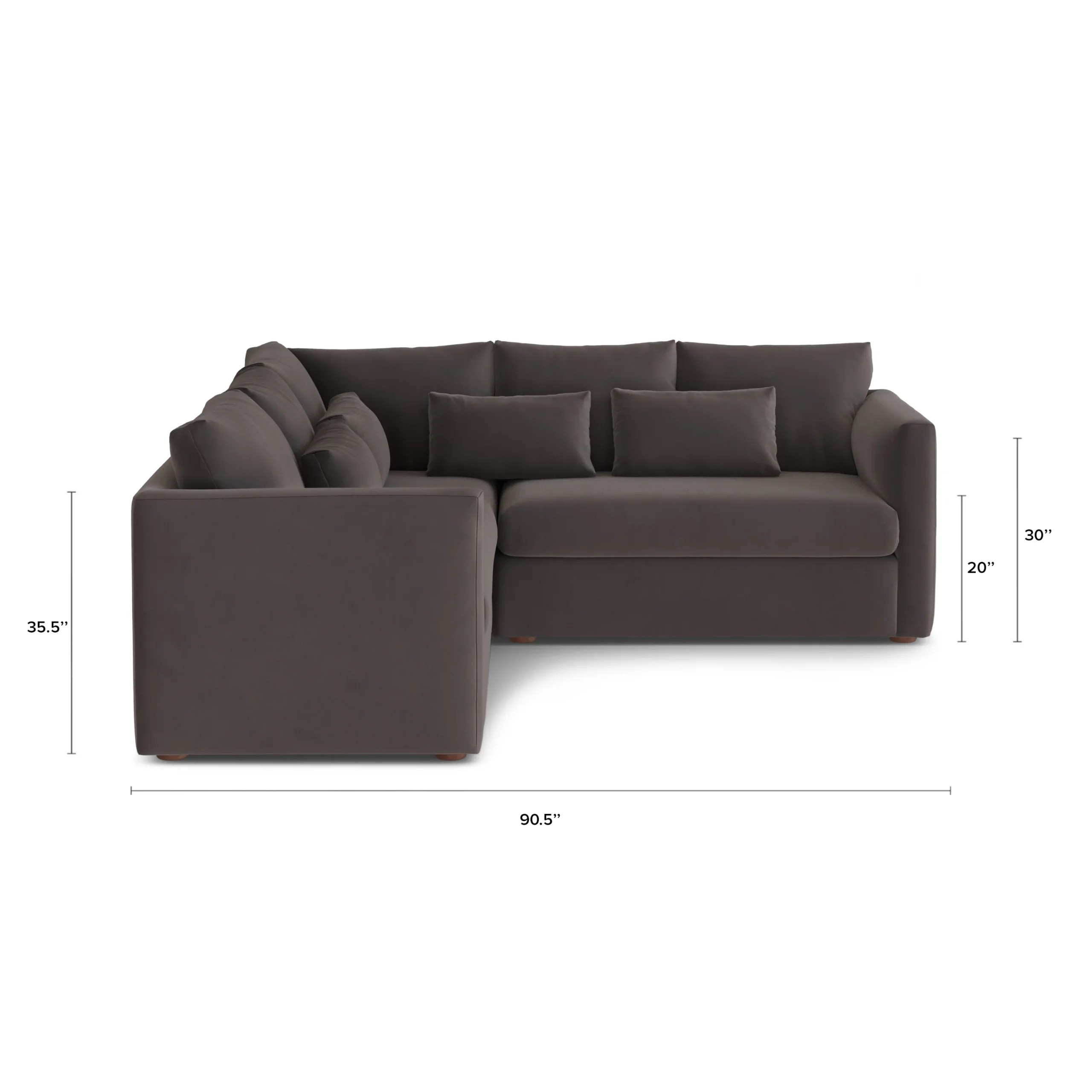 Marina 92_ Velvet Corner Sectional - Hale Warm Gray - Image 12