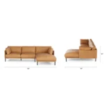 Olsen 110_ Leather Right Sectional - Charme Tan