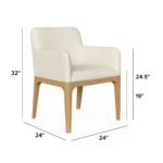 Rosin Dining Armchair - Natural Oak and Sand Ivory