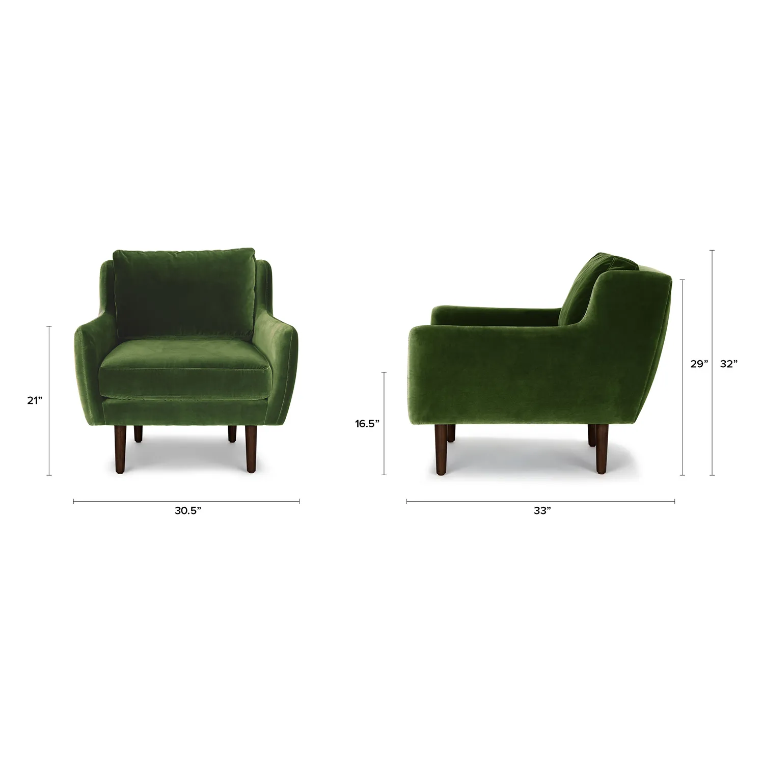 Matrix 30.5_ Velvet Lounge Chair - Grass Green - Image 2