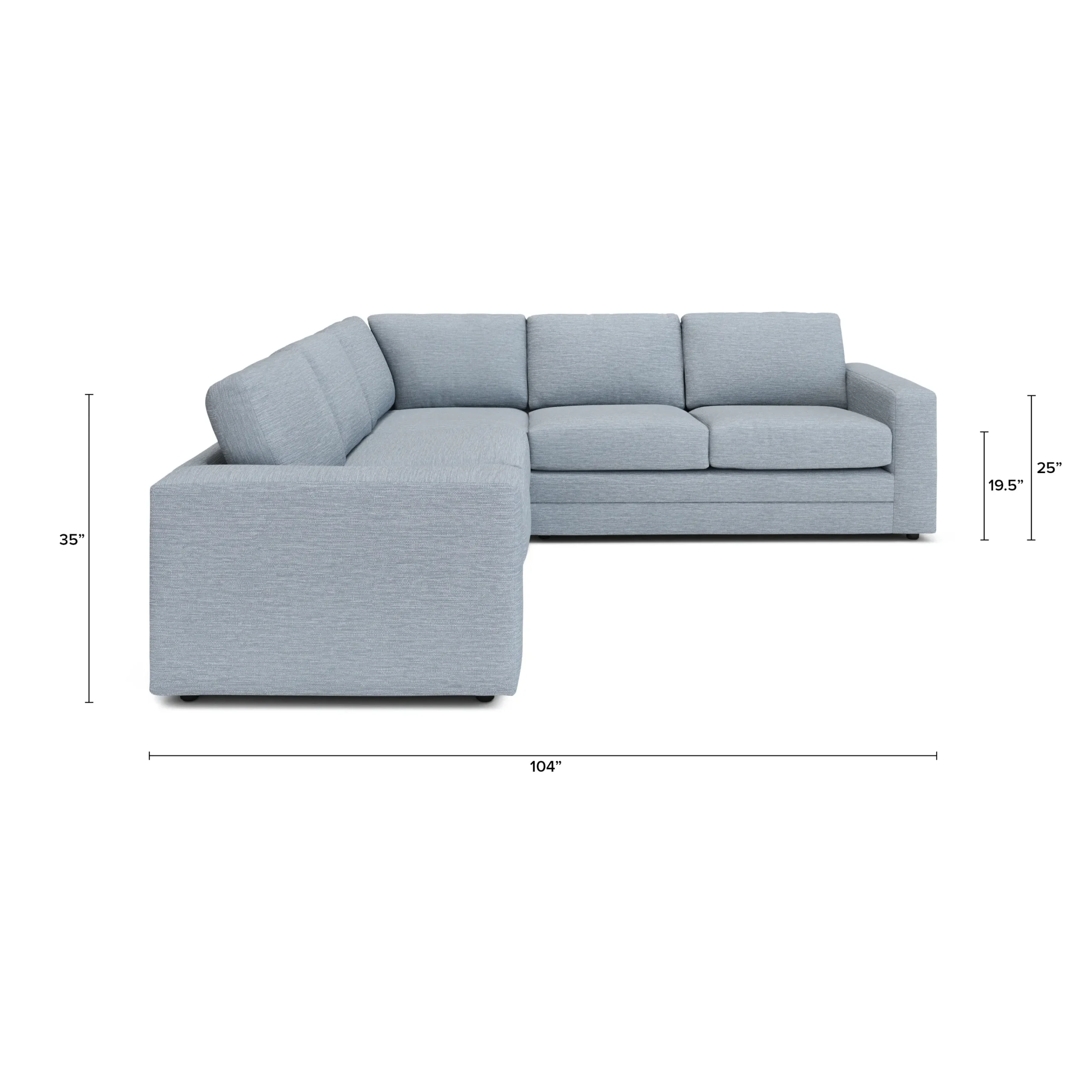 Riley 104_ Corner Sectional - Silver Light Blue - Image 12