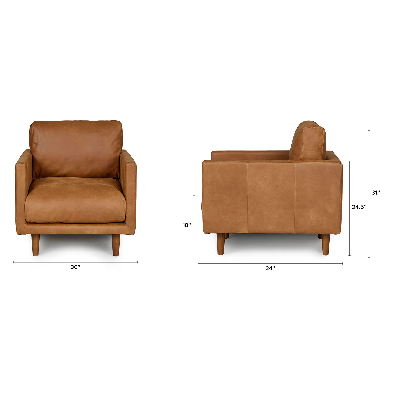 Nirvana 30_ Leather Lounge Chair - Dakota Tan - Image 2