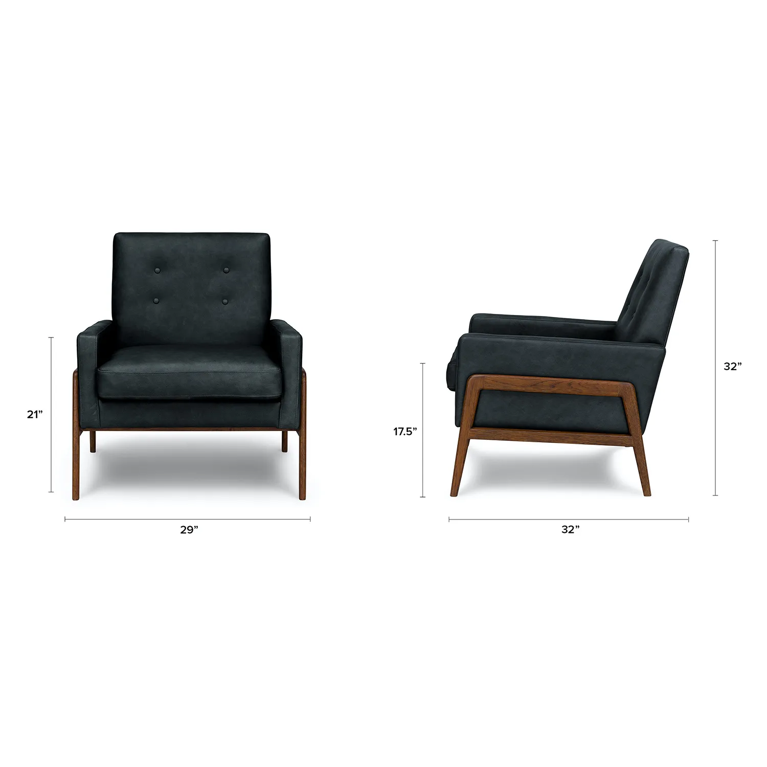 Nord 29_ Leather Lounge Chair - Charme Black - Image 2