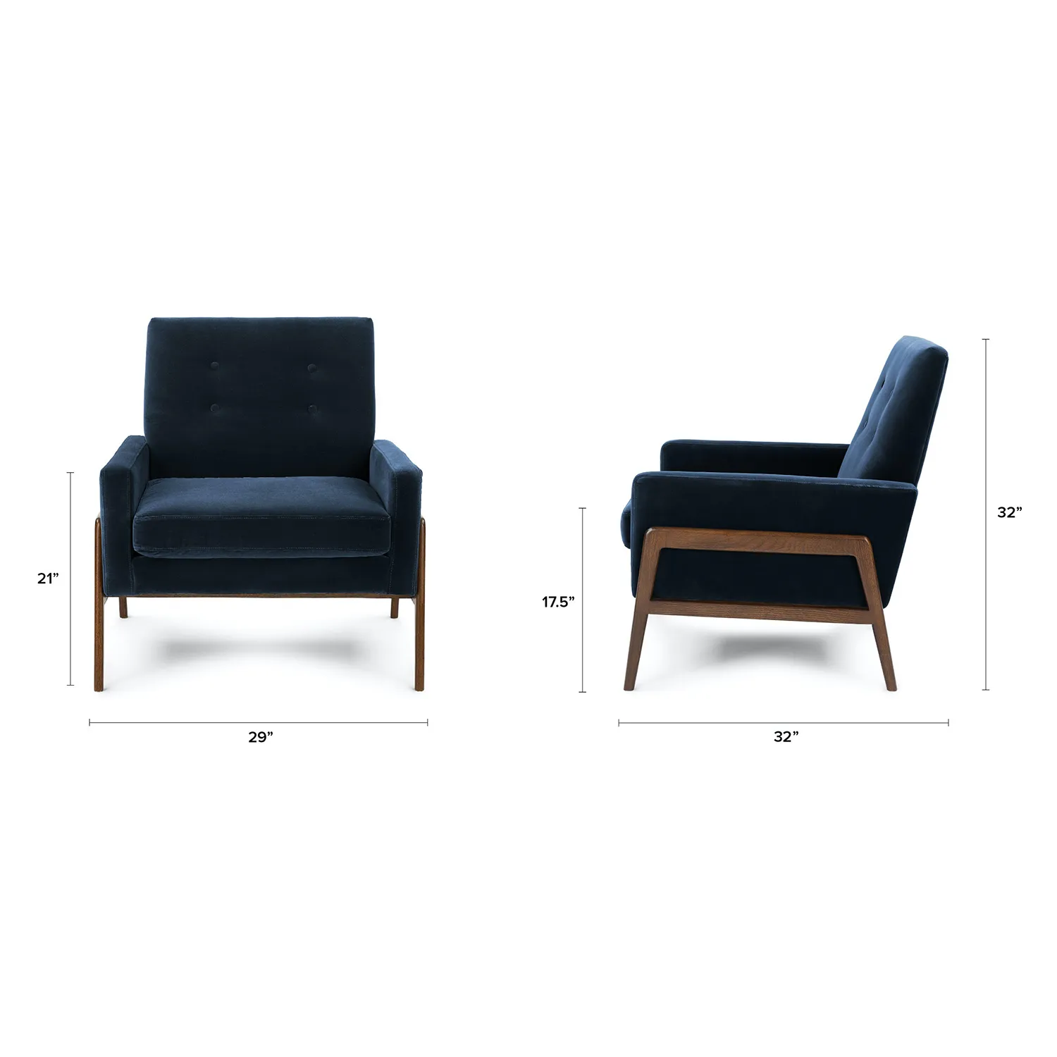 Nord 29_ Velvet Lounge Chair - Cascadia Blue - Image 2