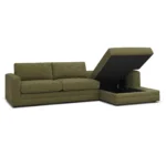 Riley 118_ Right Storage Sleeper Sectional - Napa Moss