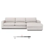 Riley 118_ Right Storage Sleeper Sectional - Napa White