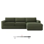 Riley 118_ Velvet Right Storage Sleeper Sectional - Hale Fir Green