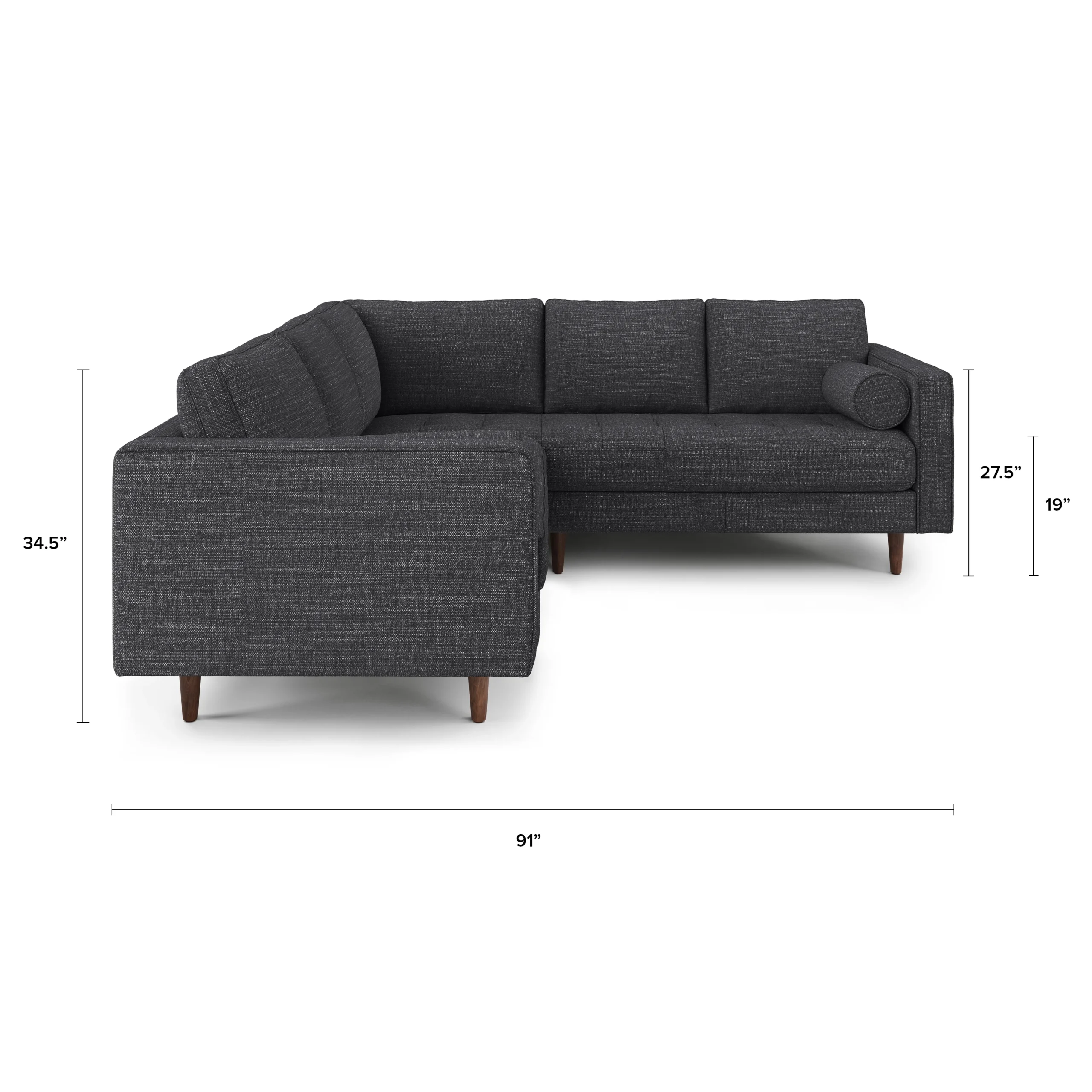 Sven 91_ Tufted Corner Sectional - Napa Charcoal - Image 12
