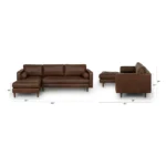 Sven 100_ Tufted Leather Left Sectional - Charme Chocolat