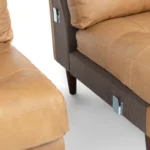 Sven 100_ Tufted Leather Right Sectional - Charme Tan