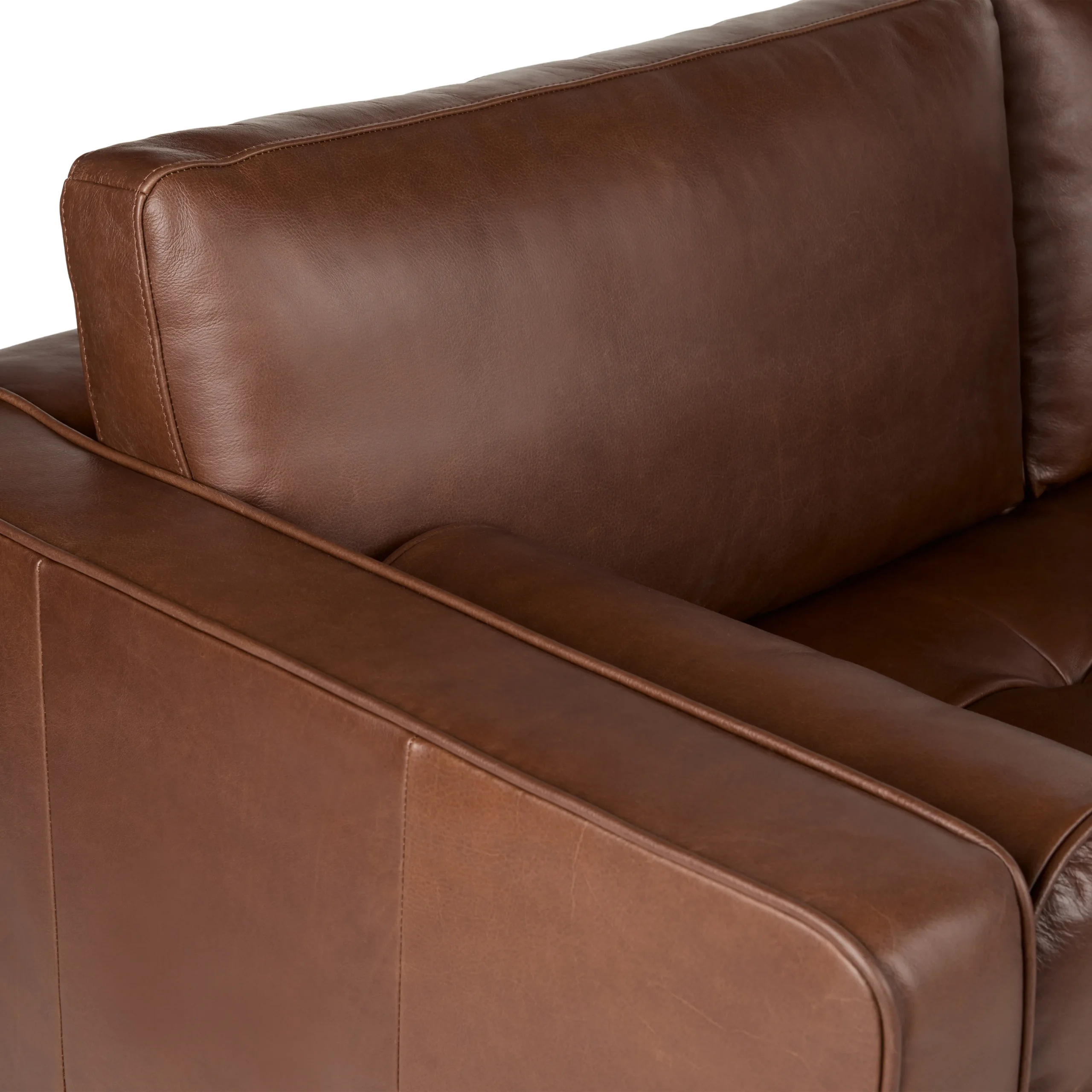 Sven 100_ Tufted Leather Right Sectional - Taos Brown - Image 12