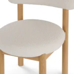 Munk Dining Chair - White Oak and Ivory Wool Bouclé