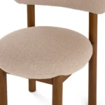 Munk Dining Chair - Smoked Oak and Sandstone Wool Bouclé