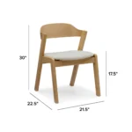 Meja Dining Chair - Oak and Bristol Ivory