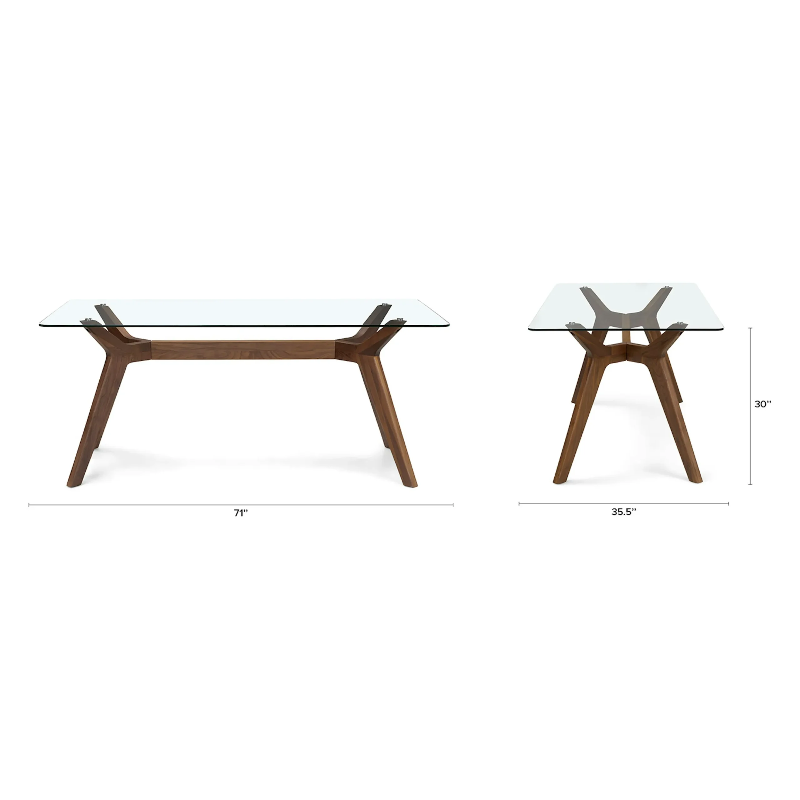 Emmer 71_ Glass Dining Table - Walnut - Image 13