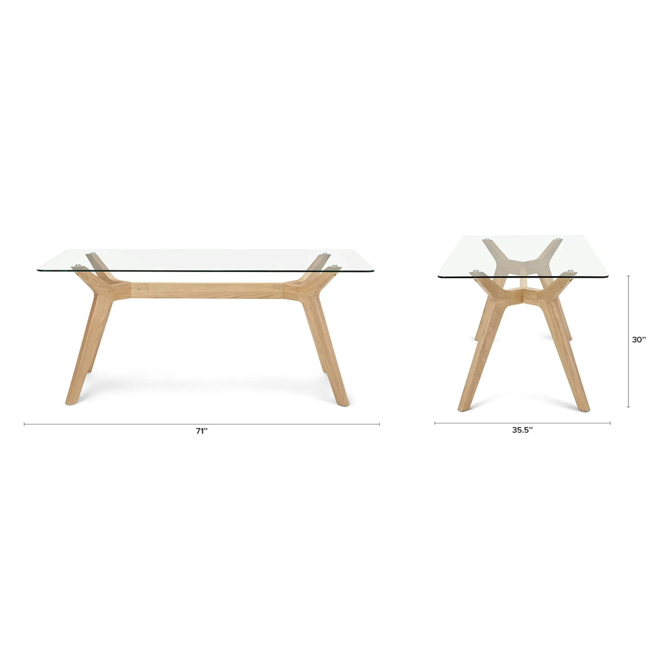 Emmer 71_ Glass Dining Table - Oak - Image 13