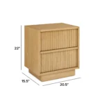 Kouva 2-Drawer Nightstand - Natural Oak