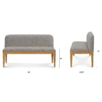 Armless Banquette - Smoked Oak and Hestia Gray