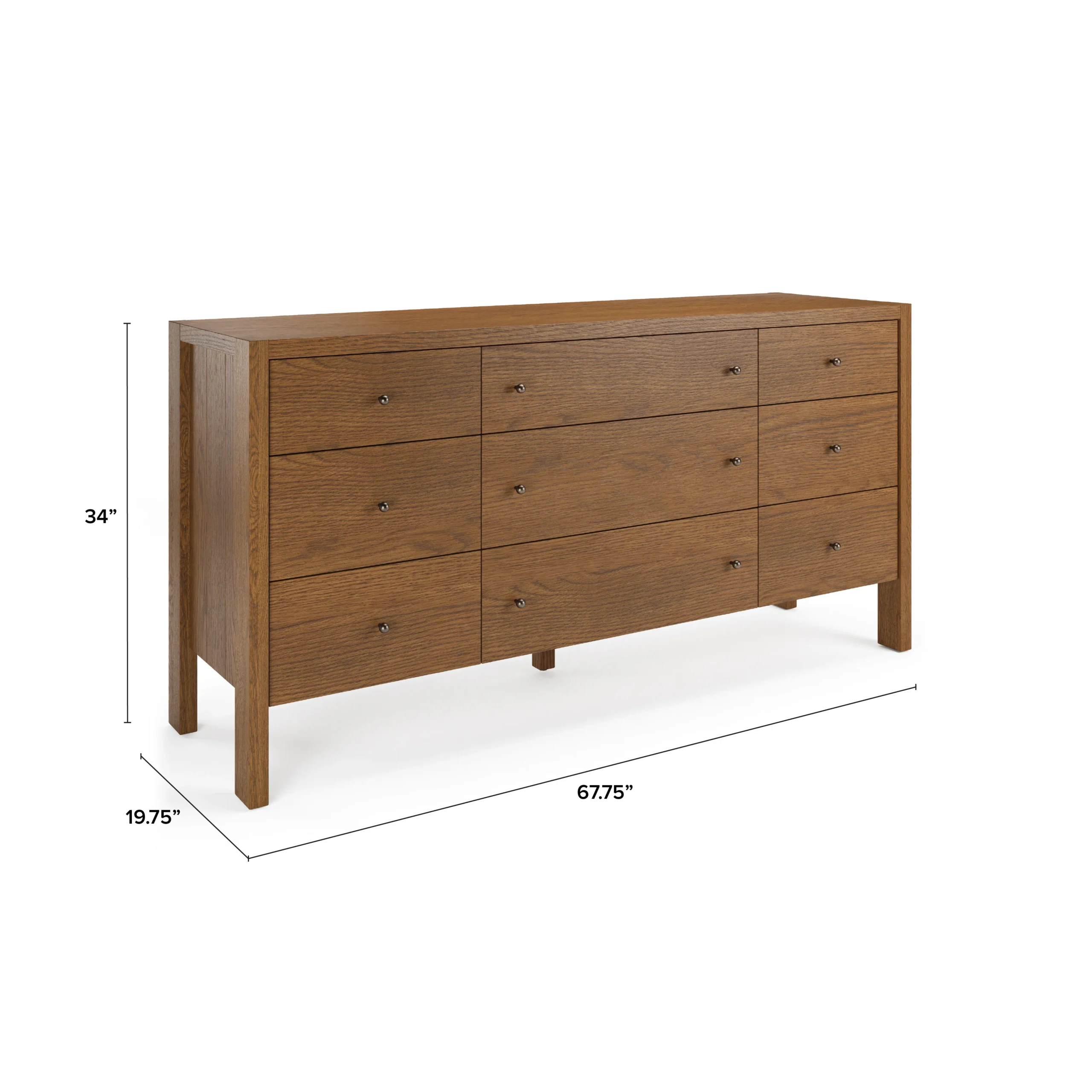 Cassie 9-Drawer Triple Dresser - Smoked Oak - Image 13