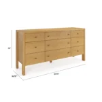 Cassie 9-Drawer Triple Dresser - Natural Oak