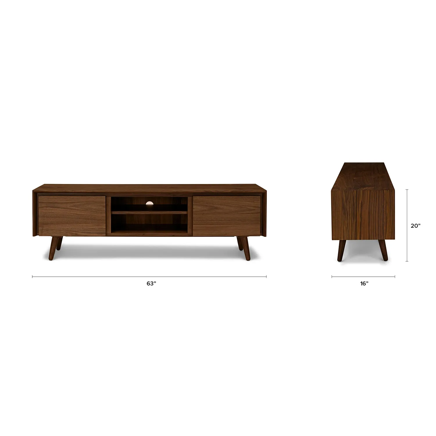Seno 63_ Low Media Unit - Walnut - Image 9