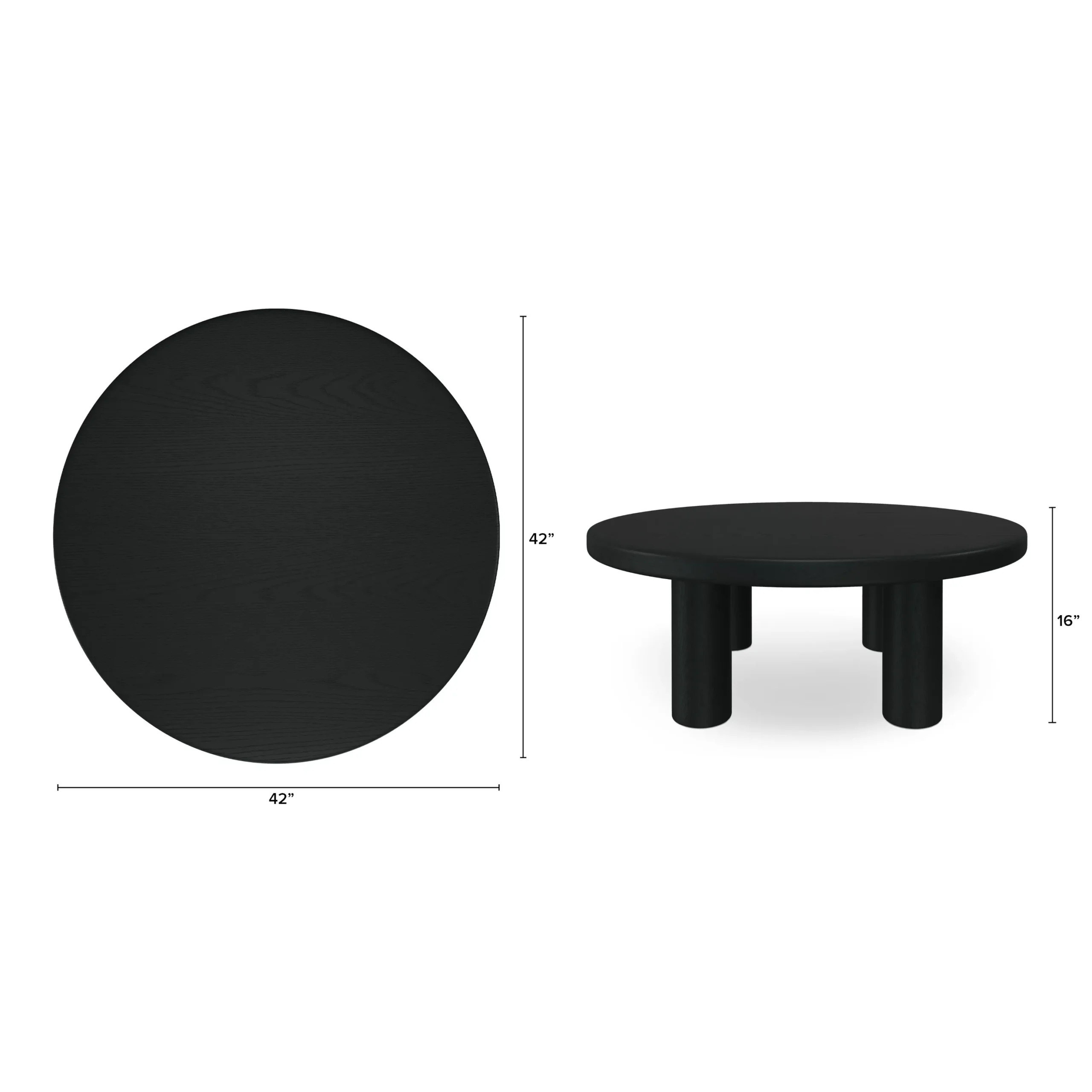 Adel 42_ Round Coffee Table - Black - Image 10