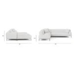 Abisko 113_ Right L-Shaped Sectional - Quartz White