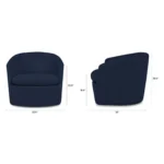 Turoy 32.5_ Swivel Lounge Chair - Catalina Blue Bouclé