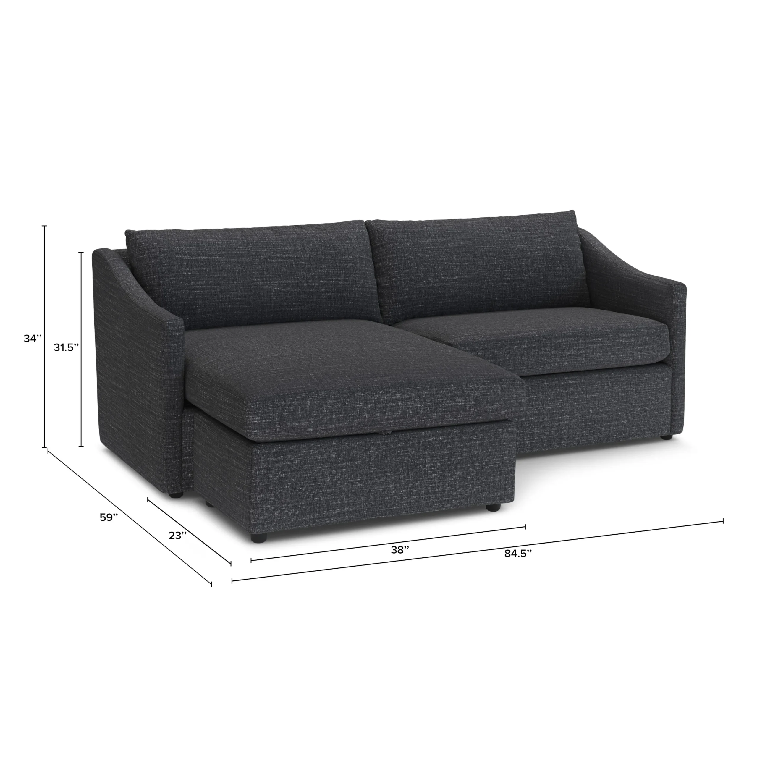 Landry 84.5_ Reversible Storage Sectional - Napa Charcoal - Image 13
