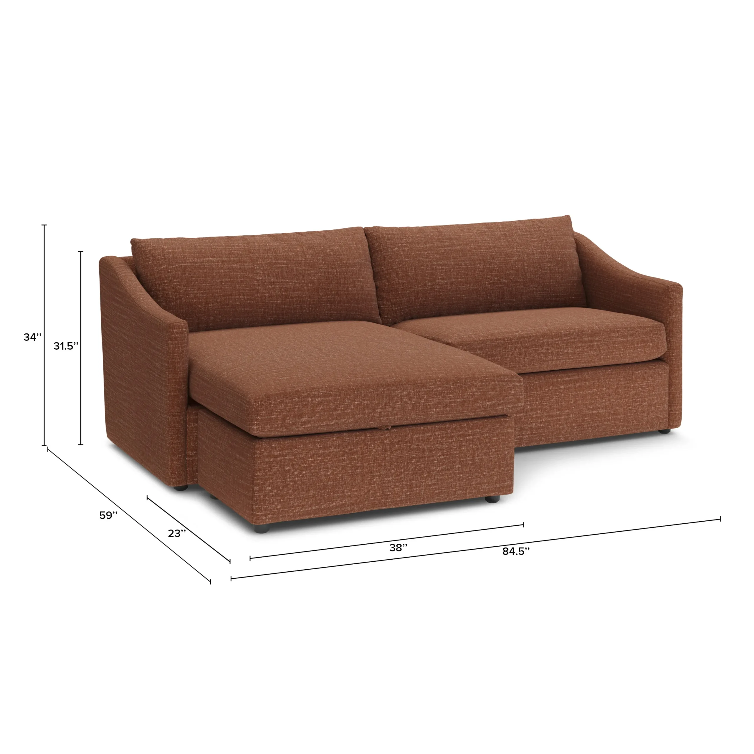Landry 84.5_ Reversible Storage Sectional - Napa Rust - Image 13