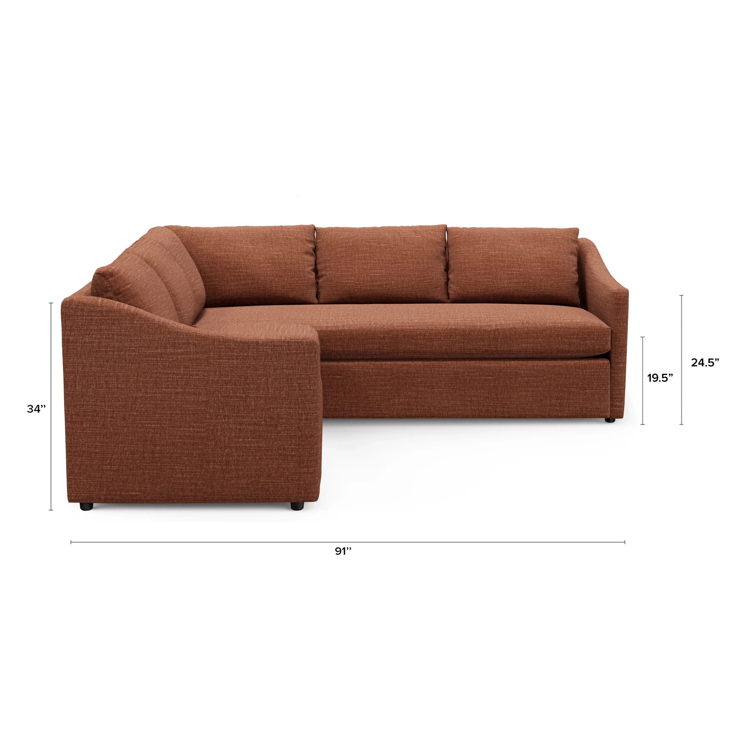 Landry 91_ Corner Sectional - Napa Rust - Image 13