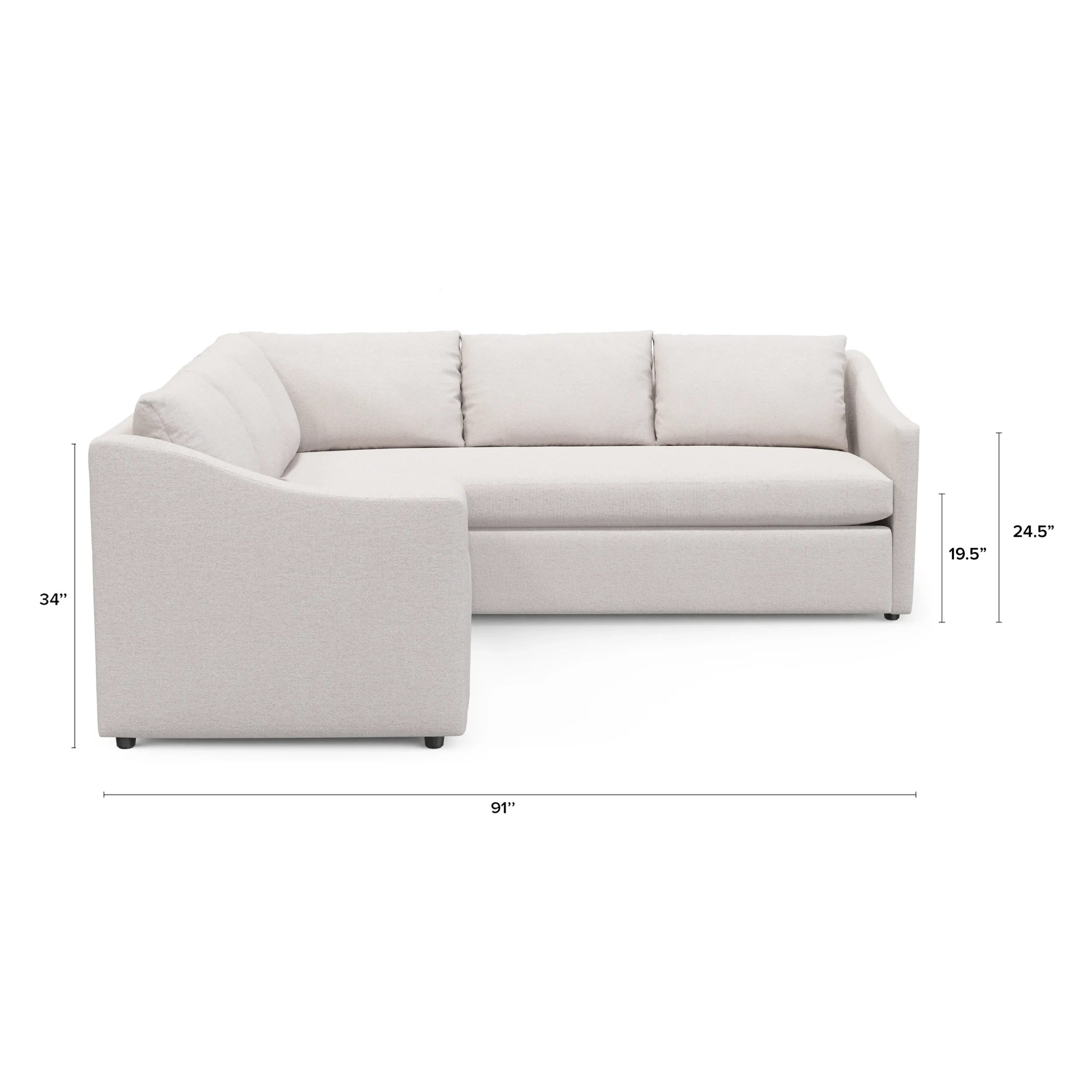 Landry 91_ Corner Sectional - Napa White - Image 13