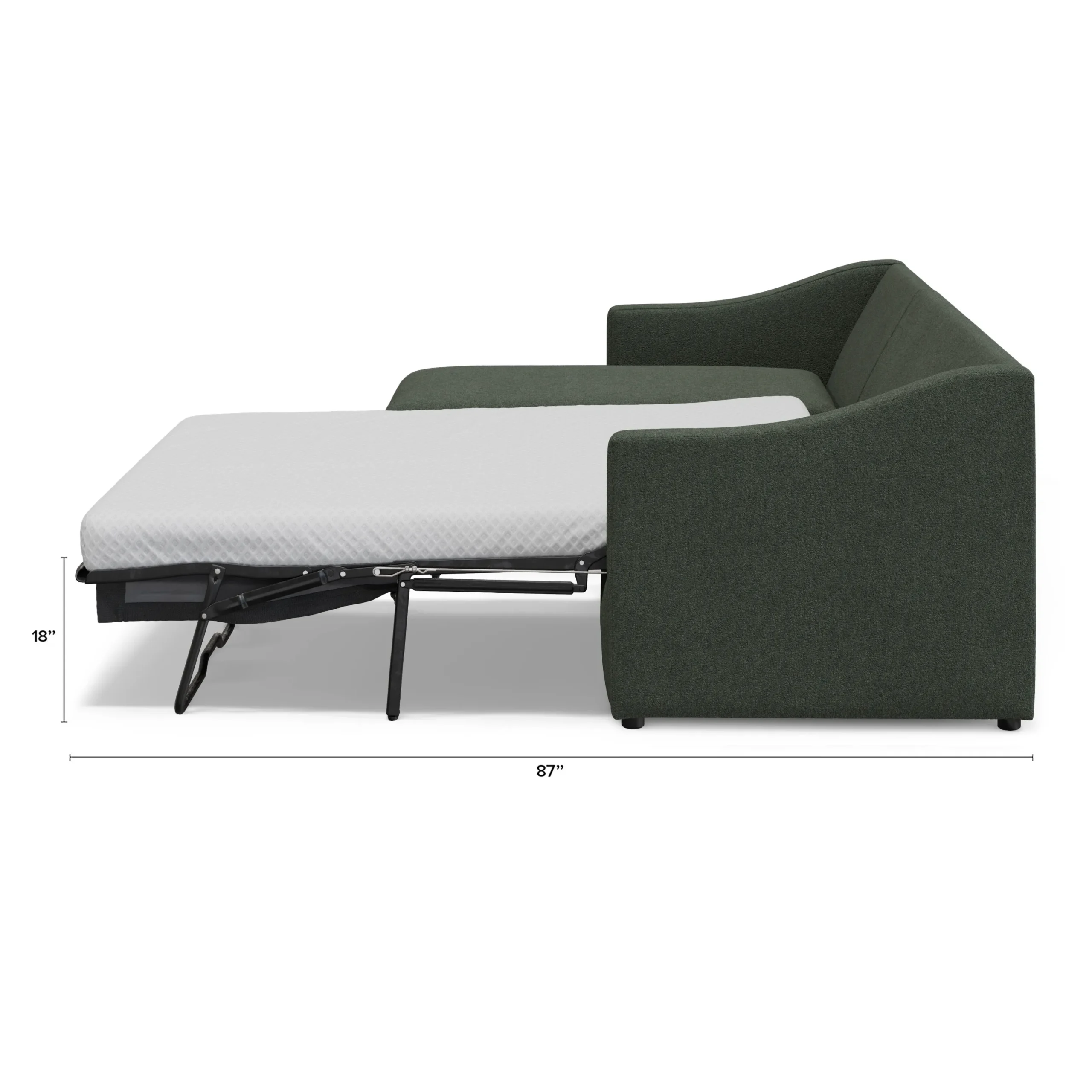 Landry 109_ Left Storage Sleeper Sectional - Green Wool Bouclé - Image 13