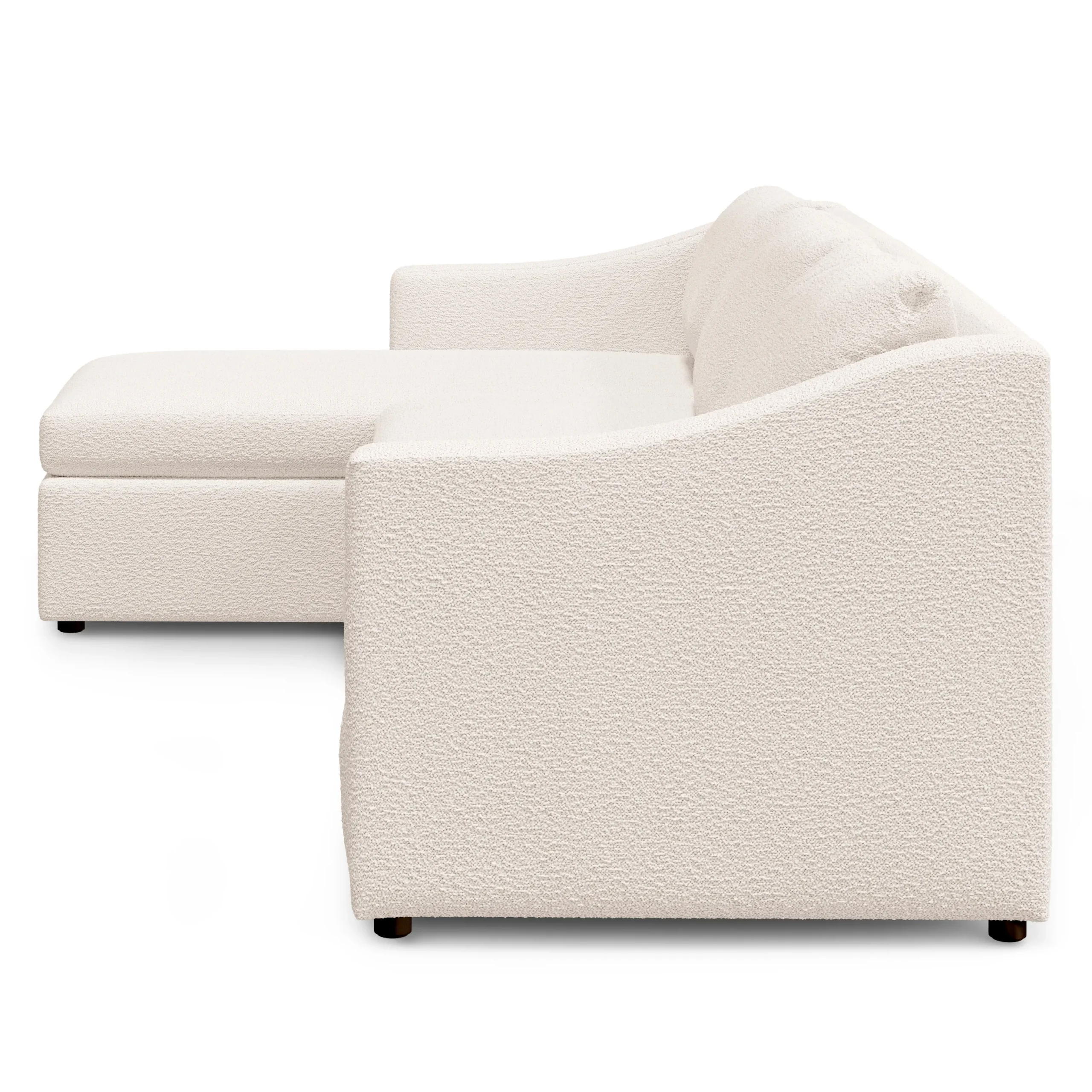 Landry 109_ Left Storage Sleeper Sectional - Ivory Wool Bouclé - Image 13