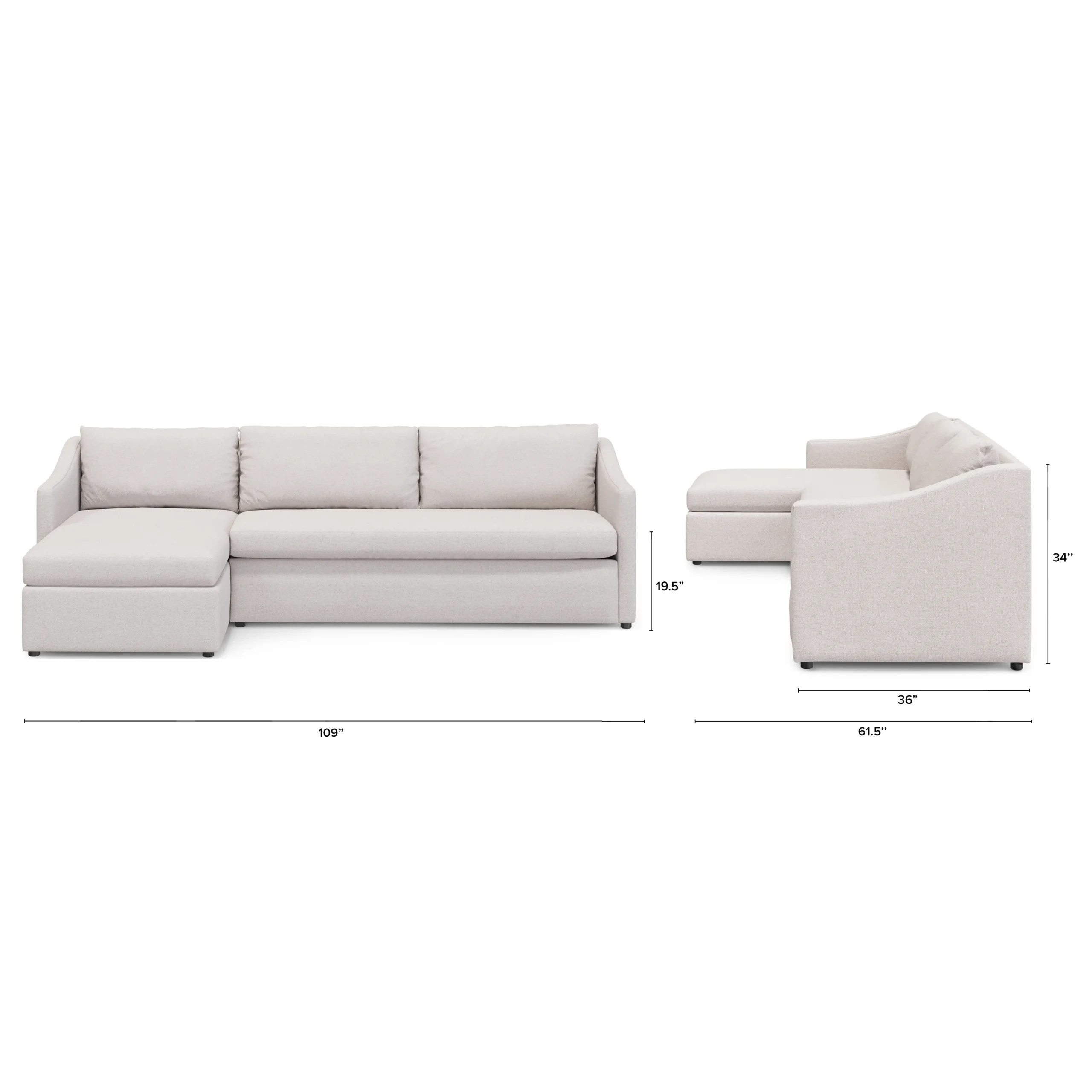 Landry 109_ Left Storage Sleeper Sectional - Napa White - Image 13