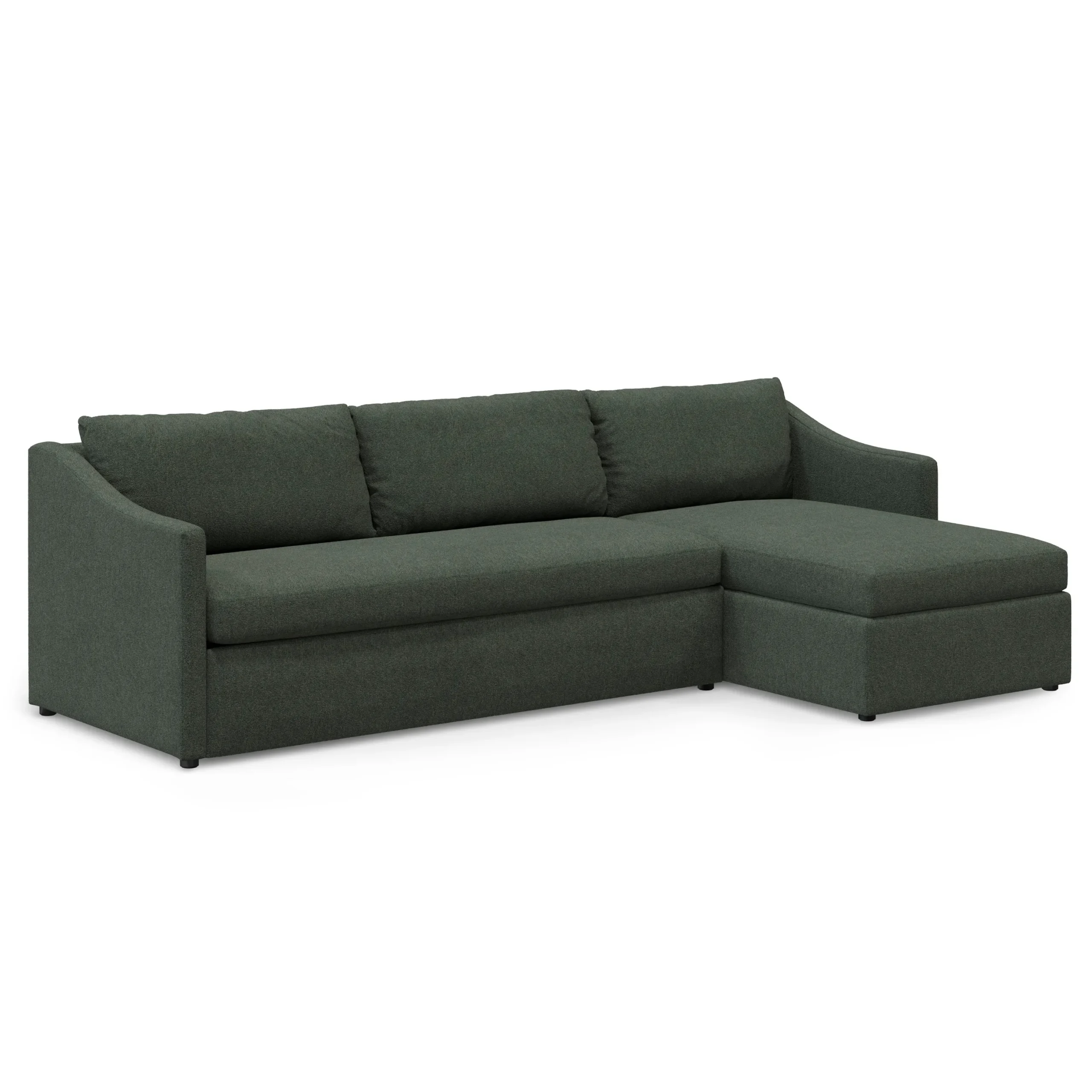 Landry 109_ Right Storage Sleeper Sectional - Green Wool Bouclé - Image 13