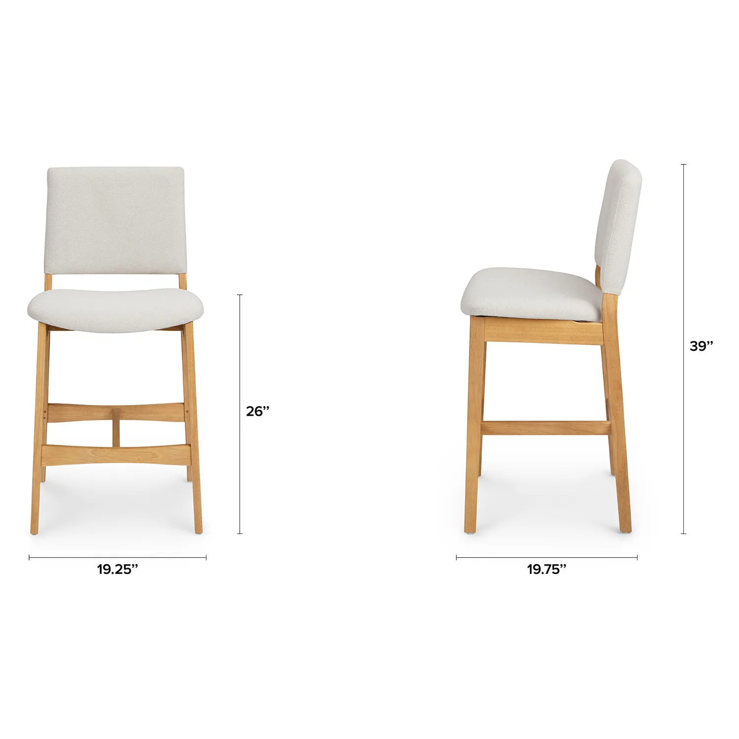 Nosh Counter Stool - Oak and Ratine Ivory - Image 13
