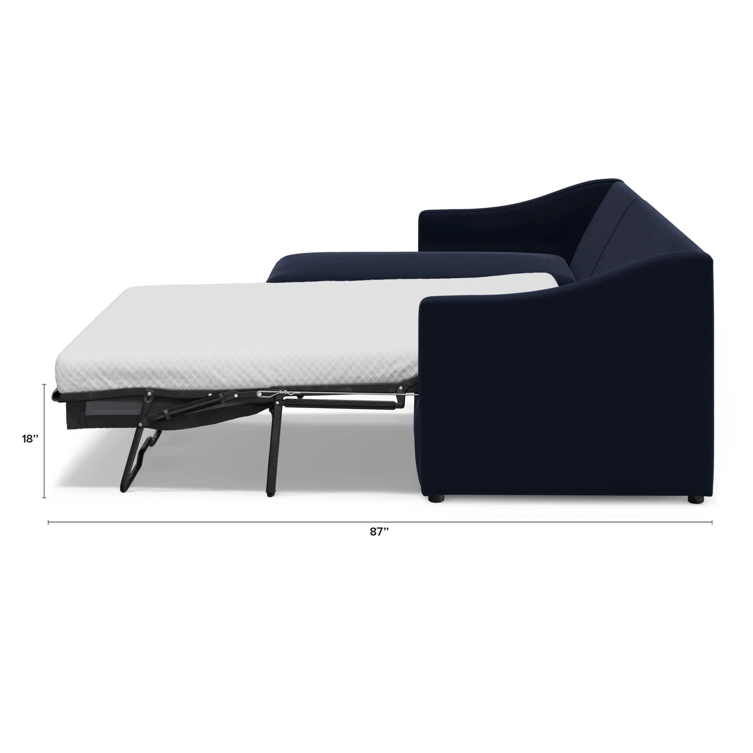 Landry 109_ Velvet Left Storage Sleeper Sectional - Hale Ink - Image 13