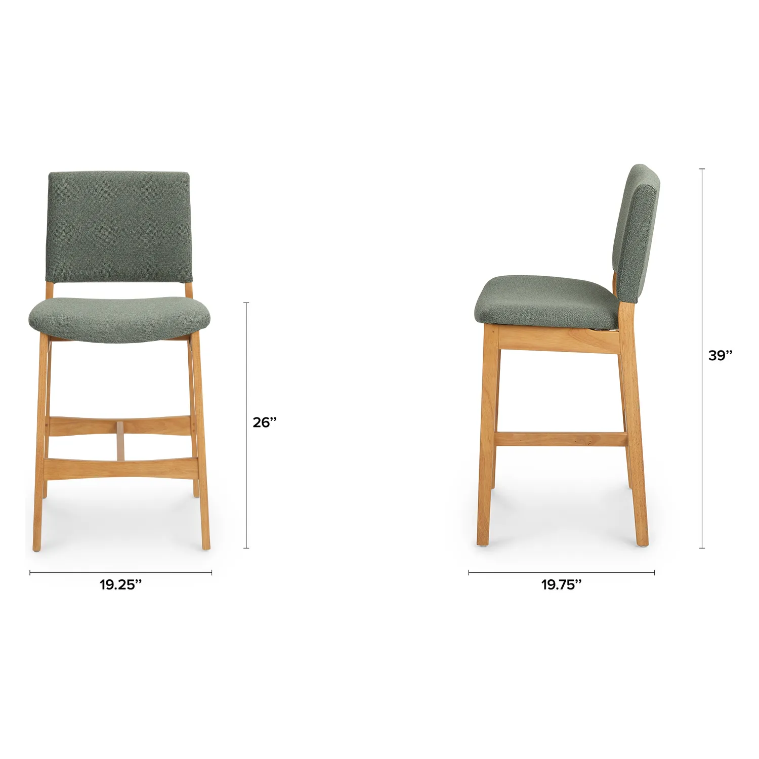 Nosh Counter Stool - Oak and Ratine Green - Image 13