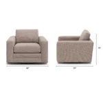 Riley 42_ Grand Swivel Chair - Napa Quartz