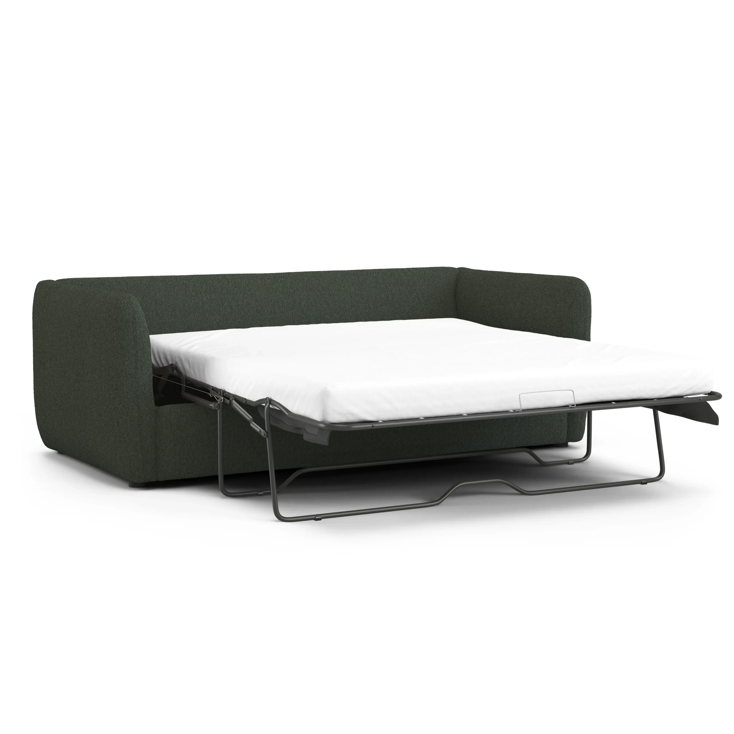 Leigh 86_ Reversible Storage Sleeper Sectional - Green Wool Bouclé - Image 13
