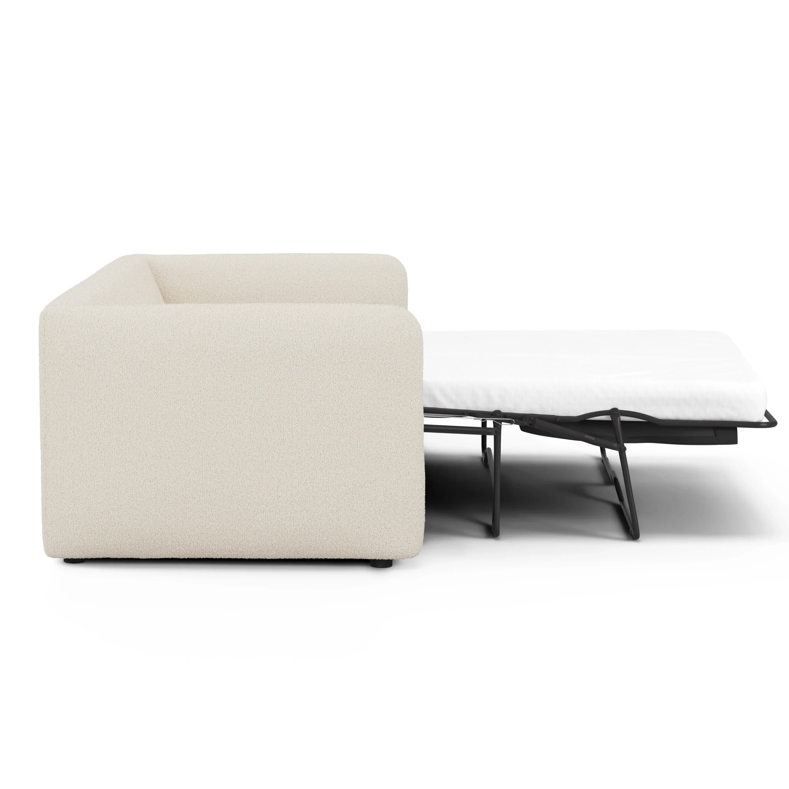 Leigh 86_ Reversible Storage Sleeper Sectional - Ivory Wool Bouclé - Image 13