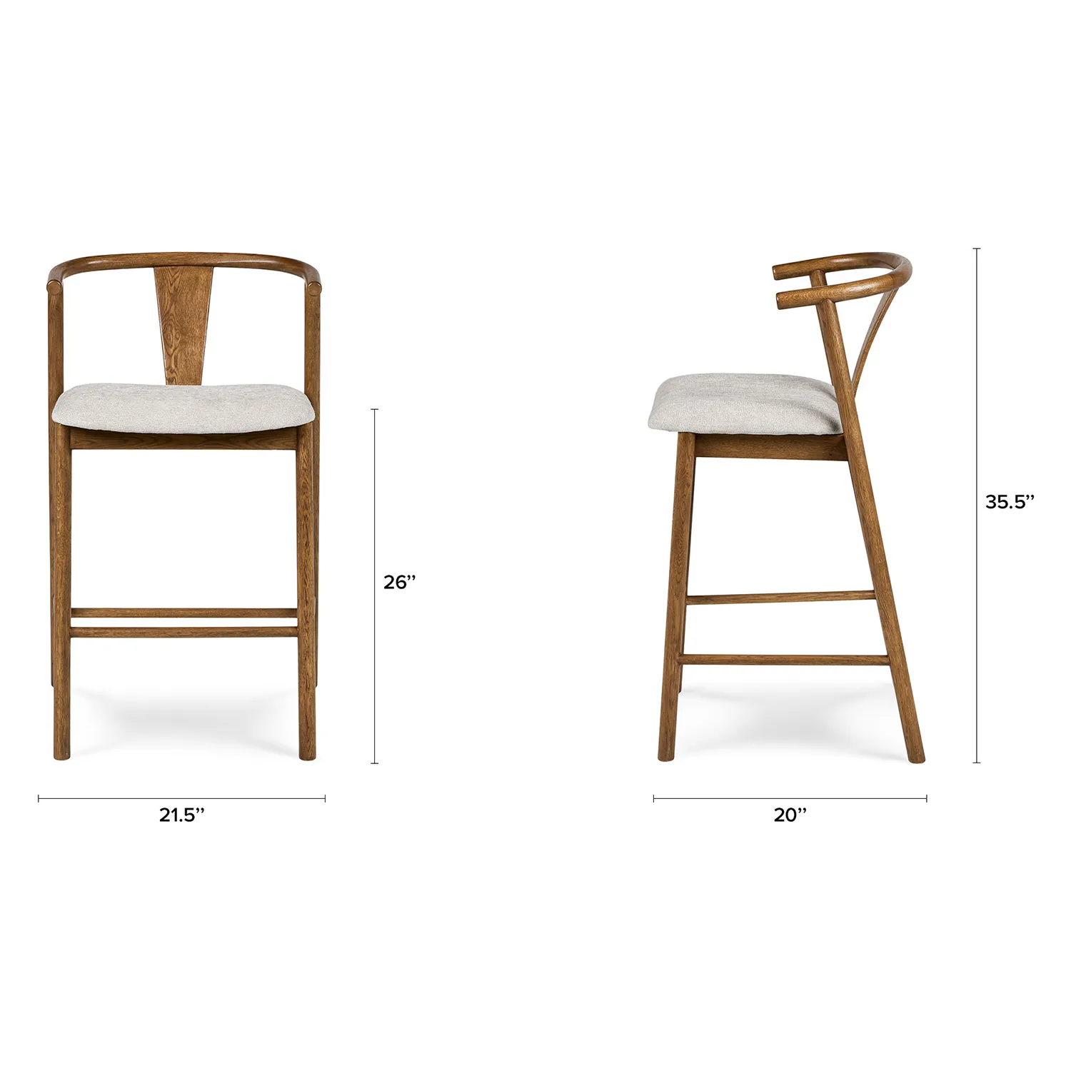 Fonra Counter Stool - Smoked Oak and Santolina Gray - Image 13