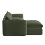Leigh 86_ Velvet Reversible Storage Sleeper Sectional - Hale Fir Green