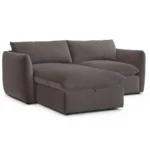 Leigh 86_ Velvet Reversible Storage Sleeper Sectional - Hale Warm Gray
