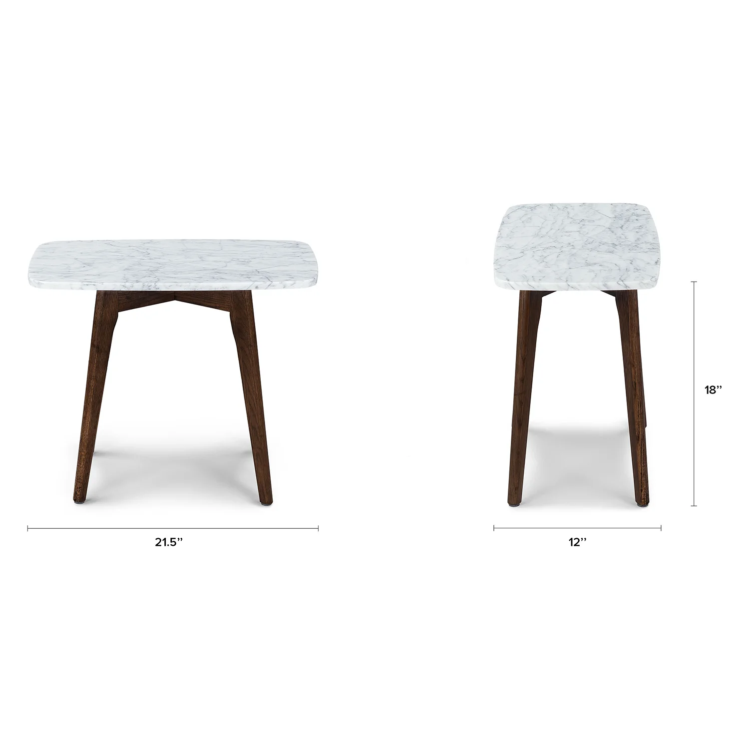 Vena Marble Side Table - Walnut - Image 2