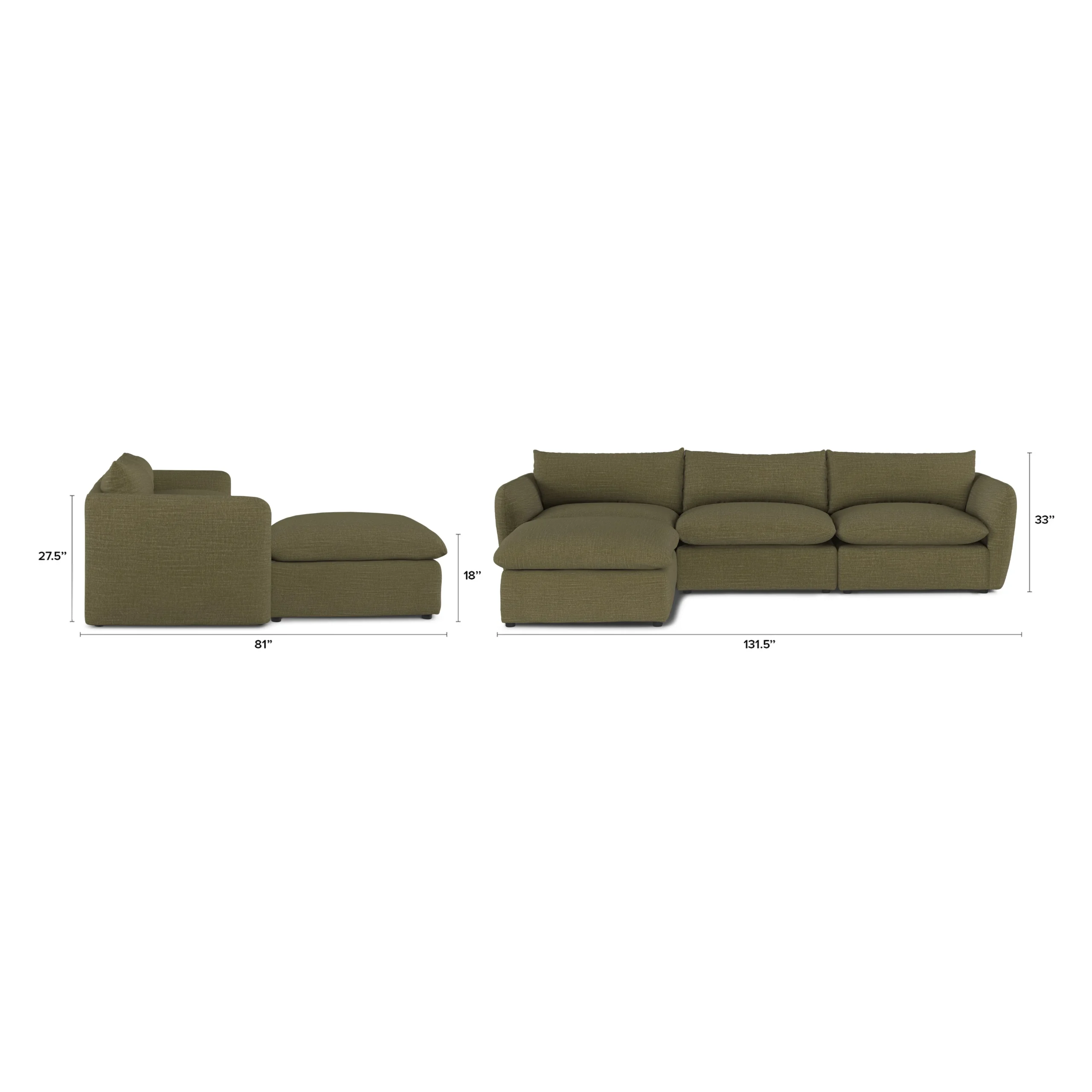 Leigh 131.5_ Modular Sectional - Napa Moss - Image 13